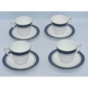 Royal Doulton Sherbrooke (H5009) 8pc Bone China Cup and Saucer Sets